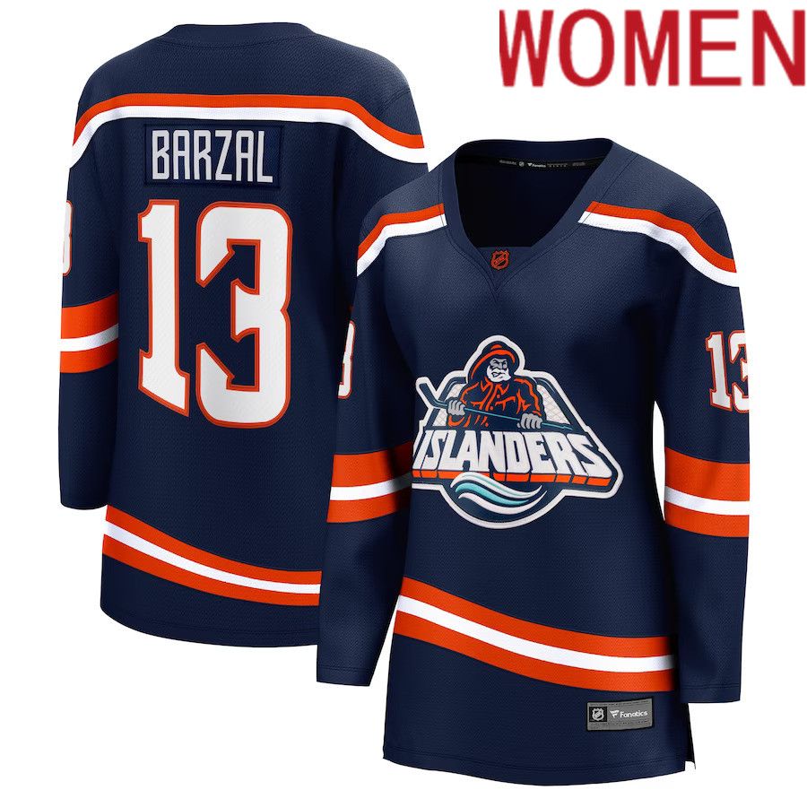 Women New York Islanders 13 Mathew Barzal Fanatics Branded Navy Special Edition Breakaway Player NHL Jersey